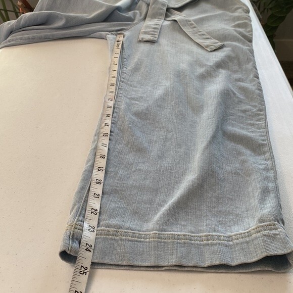 Ella Moss Belted Denim Short Sleeve Cropped Wide Leg Jumpsuit Relaxed Fit - Picture 13 of 16